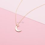 Necklaces For Women-Crescent Moon Necklace-Dainty Necklaces-Minimalist Jewelry-Fashion Gold Rose Gold Plated Silver Hammered Moon Pendant