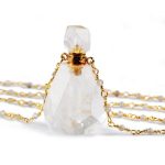 Gemstone Gold Perfume Bottle Necklace (Really Can Hold Perfume)HD0091