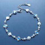 Heart Diamond Sterling Silver Bracelet