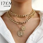 17KM Punk Gold Necklace For Women