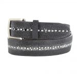 Stingray Belt – Black – Genuine Exotic Stingray Skin Leather Belt