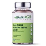 Health Veda Organics Calcium Magnesium Zinc Tablets 1000mg For Healthy Bone – 60 Veg Tablet