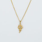 Gold Trishul Pendant with Chain – Silberry