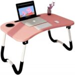 Bed Table for Laptop, Size:- 60 x 40 cm (Pink) From Artecue.com