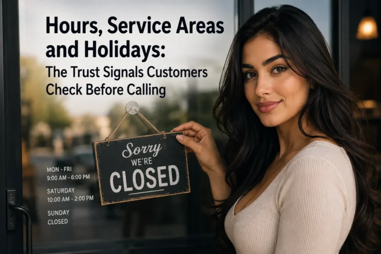 Hours, Service Areas and Holidays