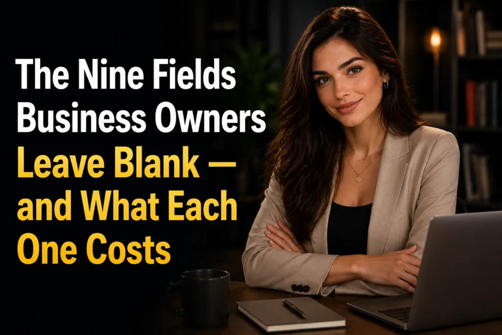 The Nine Fields Business Owners Leave Blank
